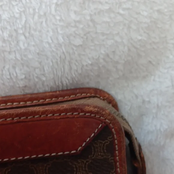 Celine Brown Toiletry Bag with Leather Trim - Picture 9 of 14